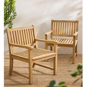 Silla apilable de madera de teca estadounidense, hecha en Indonesia, muebles de madera maciza - Product Image 1