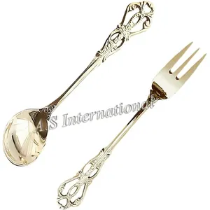 高品质多功能餐具勺子和叉子，带皇冠图案餐具套装不锈钢，厂家批发价格