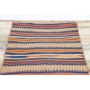 Tapis turc en laine 2,7x9,8 pieds, tapis de couloir vintage, tapis patchwork rayé arc-en-ciel, tapis avec support en latex écologique - Product Image 4