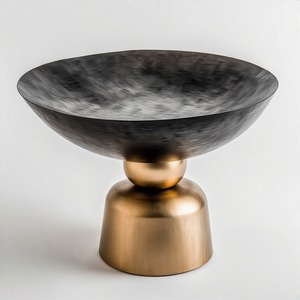 Bol de table en or CrownRoot bol de service en forme ronde personnalisée pour la décoration de service de mariage d'hôtel à la maison - Product Image 3