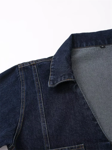 2025 automne femmes à manches longues Denim chemise avec bouton poche décoration lavé Technique polyvalent court mode pour l'hiver - Product Image 6