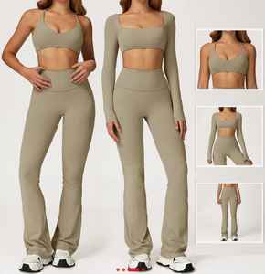 Venta caliente precio barato mujeres compresión conjunto tendencia superior al por mayor por encargo entrenamiento Fitness desgaste Yoga conjunto con logotipo personalizado - Product Image 1