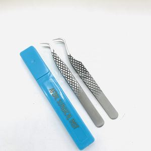 Nouveaux Styles Japonais En Acier Durable Extension De Cils Volume Pince À Épiler Crochet Pince À Cils Professionnel Fibre Marque Privée - Product Image 1