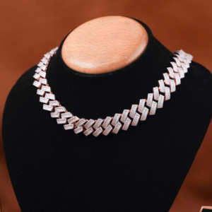 Bijoux Hip Hop 18mm 24 pouces argent 925 bijoux hommes or Rose Vvs Moissanite diamant cubain lien chaîne plein diamant hommes chaîne - Product Image 3