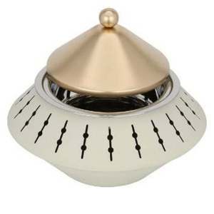 Casseroles isolées de finition avec revêtement en poudre personnalisées servant une marmite avec couvercle plaqué or pour le stockage des aliments - Product Image 1