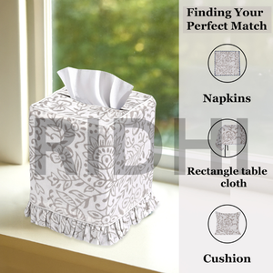 ปลอกกล่องกระดาษทิชชูแบบคลาสสิกพิมพ์ลายบล็อกทำมือจากอินเดีย ยี่ห้อริดี เป็นมิตรกับสิ่งแวดล้อม ทนทาน เหมาะสำหรับตกแต่งบ้าน ห้องน้ำ ห้องครัว และห้องรับประทานอาหาร - Product Image 6