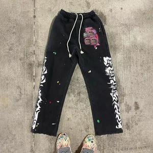 High Quality Casual Wear Acid Wash Breathable Fleece Sweat Pants Latest Design Men's <b>Trouser</b> Plain Dyed Pleated Front <b>Drawstring</b> - Product Image 6