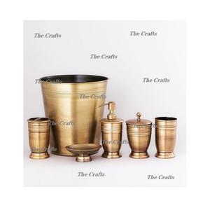 Juego de baño de latón de color dorado, juego de baño de seis piezas de diferentes tamaños y formas para accesorios de baño - Product Image 6