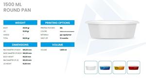 1500 ml Round <b>Pan</b> Europe Style Freshness <b>Preservation</b> for Home Use - Product Image 2