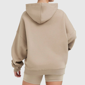 Sweat à capuche surdimensionné confortable et de couleur unie brodé en 3D pour femmes au prix de gros - Product Image 4