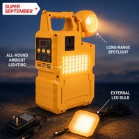 Station d'alimentation portable à énergie solaire 300W 192Wh Batterie LiFePO4 Haut-parleur Bluetooth multifonctionnel Lumières de fête RGB Radio FM