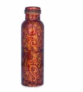 Copper <b>Bottle</b> for Drinking Milk Floral Sticker Enameled Copper <b>Bottle</b> Mango <b>Shake</b> & Lemon Juice Drinking Copper <b>Bottle</b> - Product Image 4