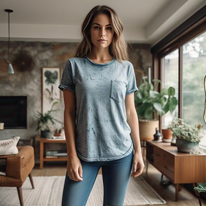 Lavage à l'acide Vintage Tee Shirt Ladies Summer Top Sportswear Stone Wash T Shirt Casual Light Quick Dry T-Shirt - Product Image 5