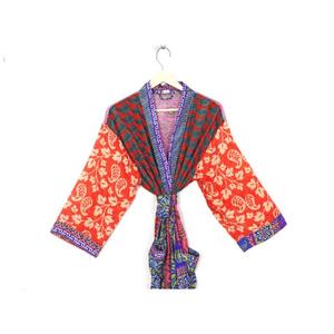 Ropa de dormir de seda exquisita para mujer, Kimono largo, patrones intrincados, tela suave para bodas, reuniones formales, Playa India Vintage - Product Image 4