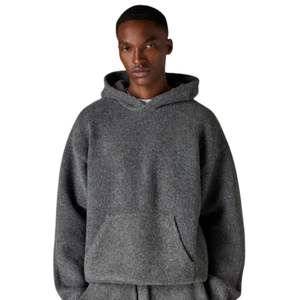 Sudadera con Capucha de Punto con Bordado de Cadena para Hombre, Sudadera Cómoda y Elegante con Bordado en Color Carbón - Product Image 6