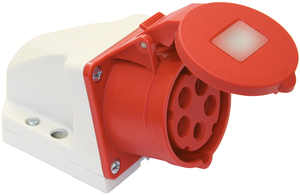 Presa industriale da parete a bassa tensione rossa 3P+N+T IP44 400V 16A (Solera 932152) - Product Image 1