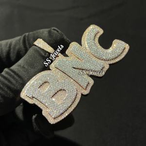 VVS Lab Grown Diamond 925 Silver Bustdown Pendentif en forme de lettre glacé avec nom personnalisé CVD Diamonds Breloque en forme de lettre Hip Hop pour cadeau - Product Image 1