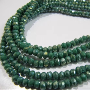 ลูกปัดหินเหลี่ยมเพชรพลอยโอนิกซ์ไฮโดรสีเขียวมิสติกขนาด3มม. ยาว13นิ้ว - Product Image 1