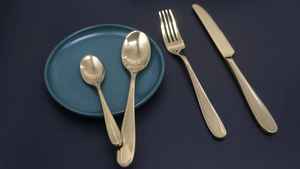 Customized Stainless Steel Cutlery <b>Set</b> Long Handle Kitchen Fork Spoon Knife <b>for</b> Tea Food Wholesale Metal Cutlery Spoons Forks - Product Image 6