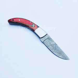 ดามัสกัสมีดพับอเนกประสงค์กลางแจ้งทำมือปรับแต่งได้ทำด้วยมือทำจากไม้ - Product Image 3