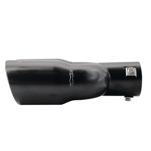 Terminale rotondo diametro 63mm doppio inclinato in acciaio inossidabile nero - Product Image 3