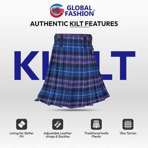 Kilt écossais pour homme, fierté d'Écosse, tartan, durable et confortable, en laine acrylique, kilt polyvalent, fournisseur en gros d'usine - Product Image 5