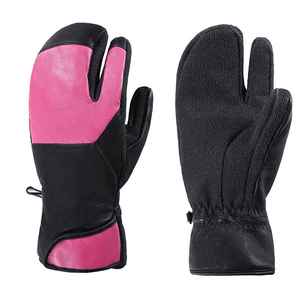 Hot sale Winter Warm Sport Skiing <b>Gloves</b> & <b>Mittens</b> Waterproof Leather Snow <b>Gloves</b> Windproof Three Fingers Snowboard <b>Mittens</b> - Product Image 1