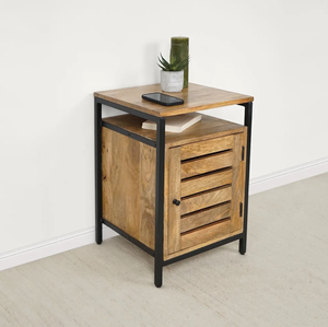 Mesita de Noche Moderna de Madera Natural para Dormitorio de Apartamento - Product Image 3