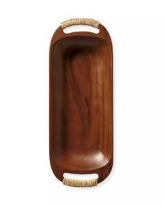 Bandeja de madera de acacia con bandeja de servicio decorativa de diseño elegante para sala de estar, dormitorio y cocina, plato de madera de alta calidad - Product Image 3