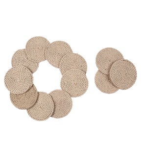 Bulk Supplier Table jute <b>Coasters</b> manufacturer <b>Drink</b> <b>Coasters</b> for Tabletop Protection Outdoor Coffee Natural Jute Round <b>Drink</b> - Product Image 1