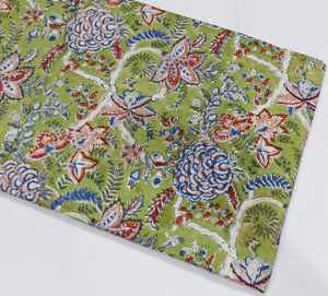 ผ้าฝ้ายเนื้อผ้าระบายอากาศได้ดีจาก100% ผ้าฝ้ายทำมือพิมพ์ลายบล็อกเป็นมิตรต่อสิ่งแวดล้อมแบบดั้งเดิมมรดกทางวัฒนธรรม - Product Image 2