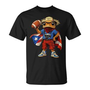 T-shirt promozionale a tema calcistico con rana Coqui di Porto Rico - Product Image 1
