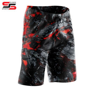 Pantalones cortos deportivos de cintura media de verano para hombre, pantalones casuales elásticos de secado rápido, pantalones cortos de sublimación directa de fábrica con patrón sólido - Product Image 1