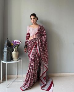 ส่าหรีผ้าไหมผสมฝ้ายแท้ - Product Image 2