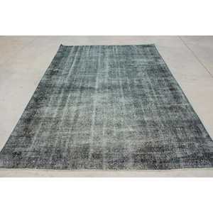 Alfombra Vintage de 6.6x9.5 pies, Alfombra Turca de Lana Azul Abstracta - Product Image 1