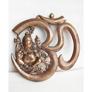 Tenture murale Matel du seigneur Ganesha Showpiece Meilleur pour la décoration intérieure Idéal pour les cadeaux Om - Product Image 2