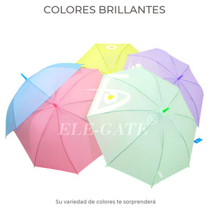 Ombrello Trasparente Moderno 190T Colorato alla Moda con Manico a Gancio e Controllo Semi-Automatico per Omaggi - Product Image 4