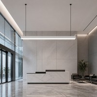 Luminaire linéaire LED suspendu en aluminium de 1200 mm pour hall de bâtiment de bureaux, 6000K, dimmable, lampe de plafond pour entrée