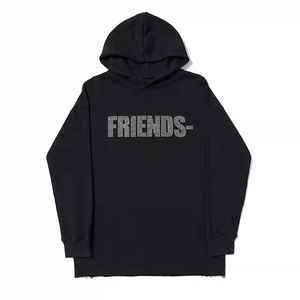 Personnalisé Lourd 300-500GSM Coton Vintage Lavé À L'acide Surdimensionné Hommes Strass Chenille Patch Broderie Distressed Hoodies - Product Image 1