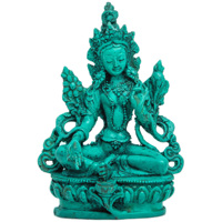 Statue en résine de Tara Verte, Art Bouddhiste Fait Main, 8 Pouces, Couleurs Personnalisables, Décoration Religieuse pour la Maison, Sculpture