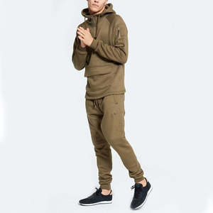 ชุดวอร์มสองชิ้นสำหรับผู้ชายผ้าคอตตอนผ้าฟลีซแขนยาวมีกระเป๋าสำหรับฤดูใบไม้ร่วง - Product Image 5