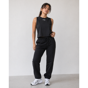 Débardeur de sport noir à séchage rapide pour femme, col ras du cou, sans manches, en tissu tricoté respirant Velocity - Noir - Product Image 3
