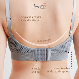 Vente en gros de soutien-gorge d'allaitement respirant pour femmes soutien-gorge de maternité ouvert sur le devant avec logo sur bonnet pour la grossesse post-partum et l'allaitement - Product Image 3