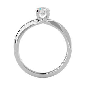 Hailey Single Solitaire Ring Oro blanco y platino con rodio Chapado en oro Piedra de circón Estilo de declaración Certificado IGI - Product Image 3