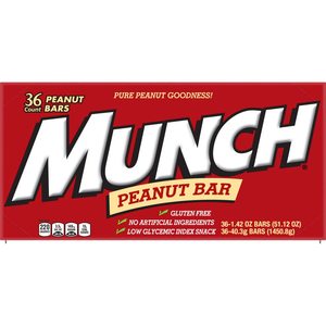MUNC'H Peanut <b>Bar</b> Gluten-Free LOW GLYCEMIC Individually Wrapped, Candy Bulk Box, 1.42-Ounce <b>Bar</b>, 36-Count - Product Image 6