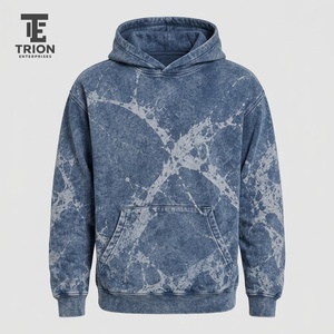 High quality men acid wash <b>hoodies</b> with distinctive printed designs soft fabric comfortable fit and <b>trendy</b> urban fashion appeal - Product Image 4