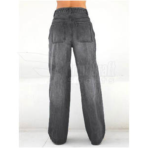 Private Label Best Durable Material <b>Baggy</b> <b>Jeans</b> Customized Logo Best Selling <b>Women</b> <b>Baggy</b> <b>Jeans</b> - Product Image 3