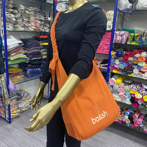 Sac à provisions fantaisie de style poignée unique de haute qualité en toile de coton avec gousset de jute Fabricant en gros Sacs fourre-tout promotionnels - Product Image 3