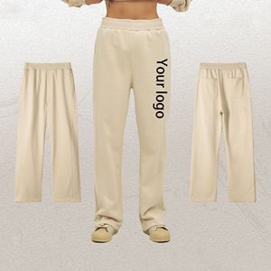 Pantalones de chándal de lana de algodón de alta calidad unisex, personalizados, de talla grande, estilo informal de invierno, transpirables, con parte delantera plana para hombres y mujeres - Product Image 1