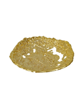 Coupe à fruits en aluminium plaqué or à surface brute Premium Modern Luxury High Quality Fancy Fruit Bowl Serving Nordic Style Fruit Bowl - Product Image 1